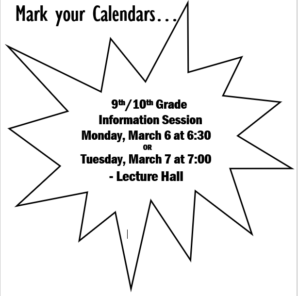 Mark your Calendars Information