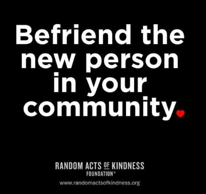 Befriend the new person in your community text